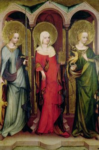 Santa Catarina de Alexandria, Santa Maria Madalena e Santa Margarida de Antioquia, c.1380 (têmpera no painel)